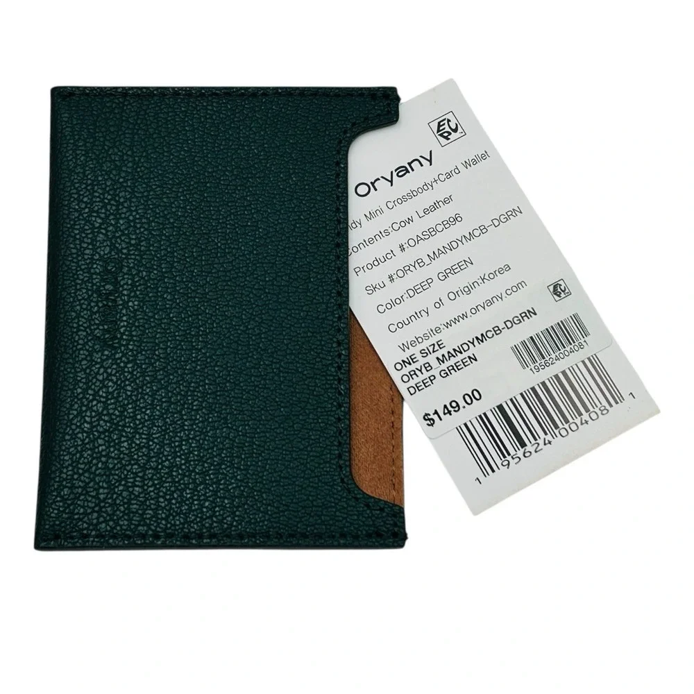ORYANY Women's Leather Mandy Gift Set Crossbody & Removable Card Case Deep Green